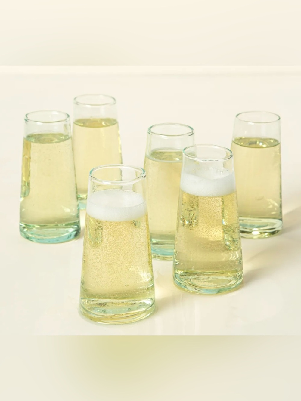 Set of 6 Light Green Tint Glass Tumblers